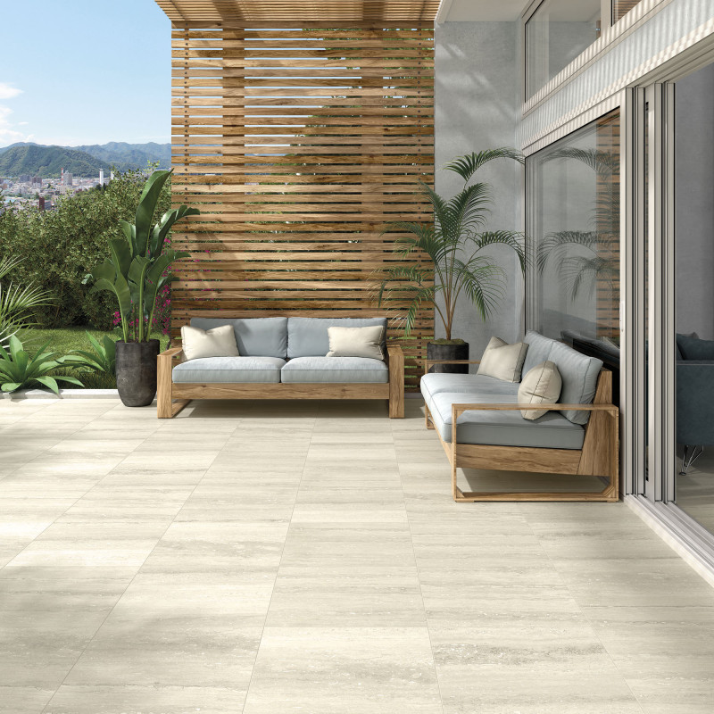 Grès cérame - PURE TRAVERTINE - BEIGE