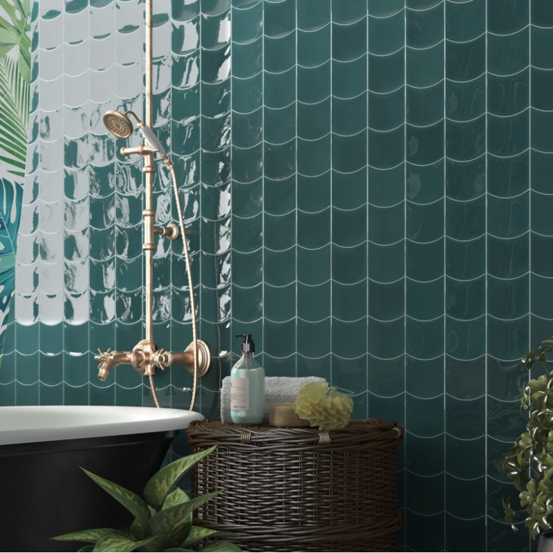Faïence - WAVE TEAL GRASSY 12X12WA
