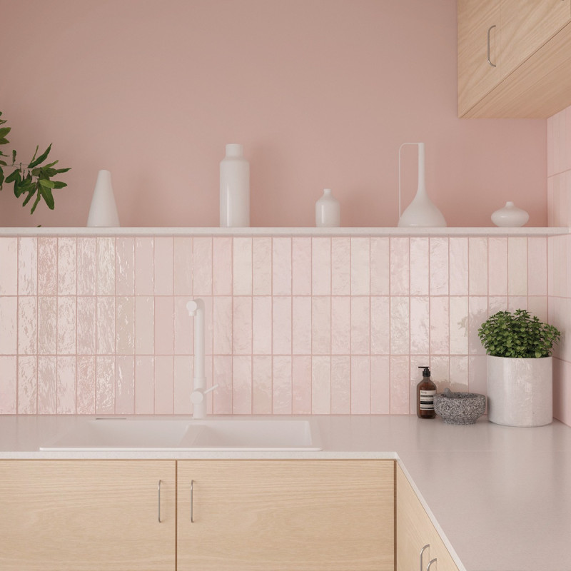 Faïence - LA RIVIERA ROSE 6.5X20