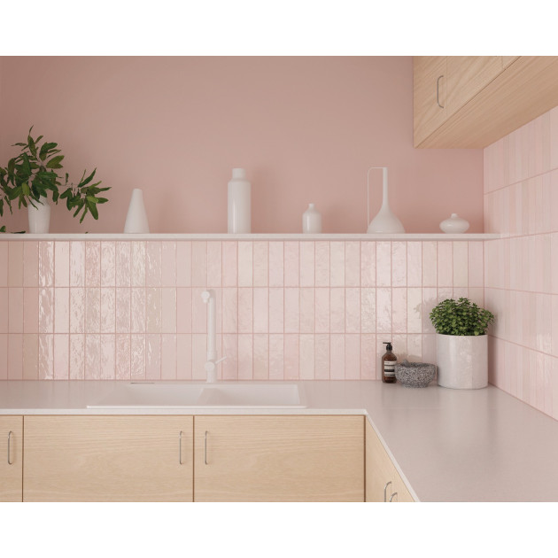 Faïence - LA RIVIERA ROSE 6.5X20