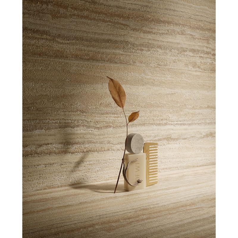 Carrelage Effet Pierre DINAMIKA (DC) - Travertino Moka Vein Cut