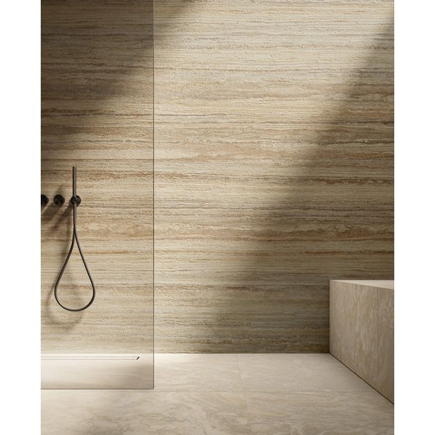 Carrelage Effet Pierre DINAMIKA (DC) - Travertino Moka Vein Cut