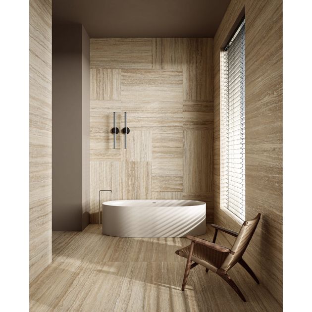 Carrelage Effet Pierre DINAMIKA (DC) - Travertino Moka Vein Cut