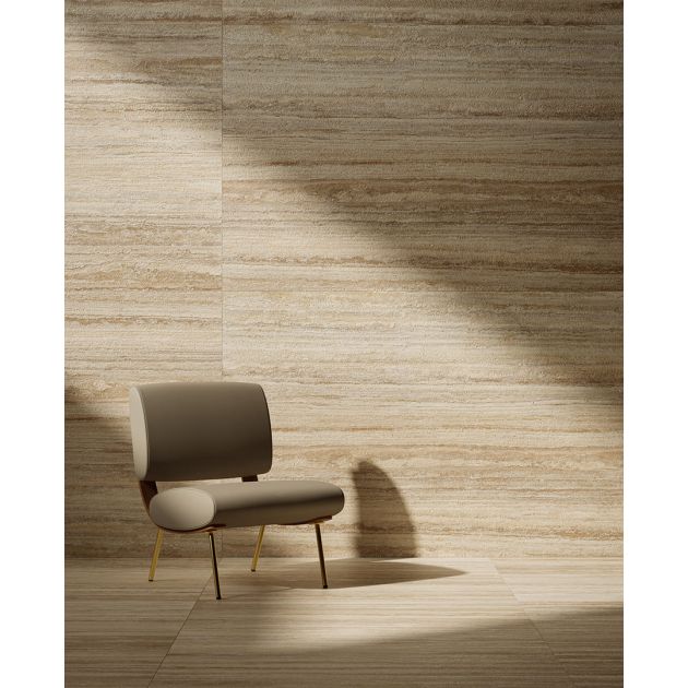 Carrelage Effet Pierre DINAMIKA (DC) - Travertino Moka Vein Cut