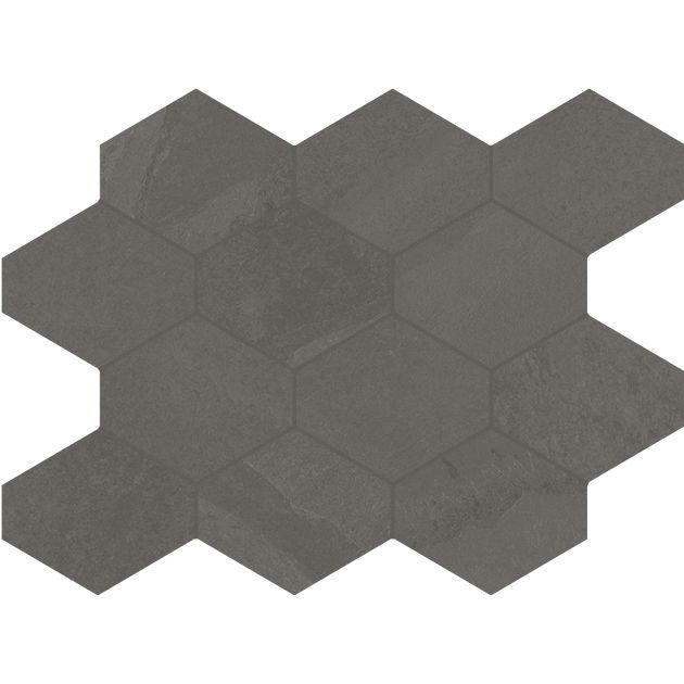 Carrelage Effet Pierre BRAZILIAN SLATE (US) - Hexagon elephant grey