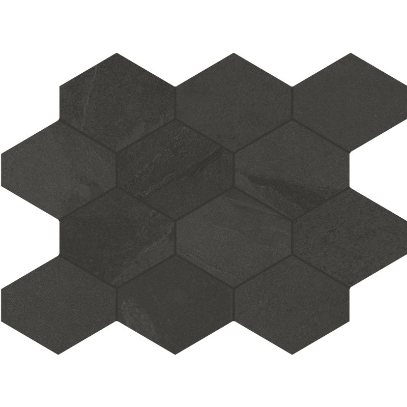 Carrelage Effet Pierre BRAZILIAN SLATE (US) - Hexagon rail black