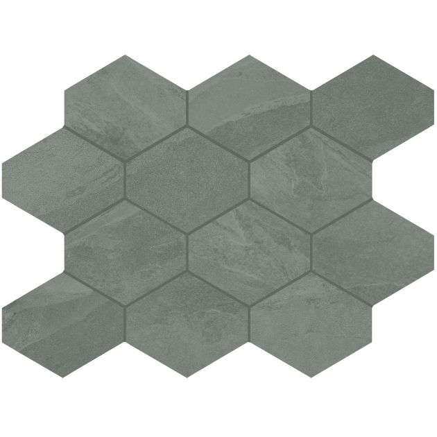 Carrelage Effet Pierre BRAZILIAN SLATE (US) - Hexagon vermont green