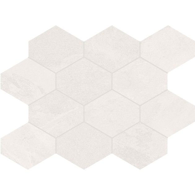Carrelage Effet Pierre BRAZILIAN SLATE (US) - Hexagon oxford white
