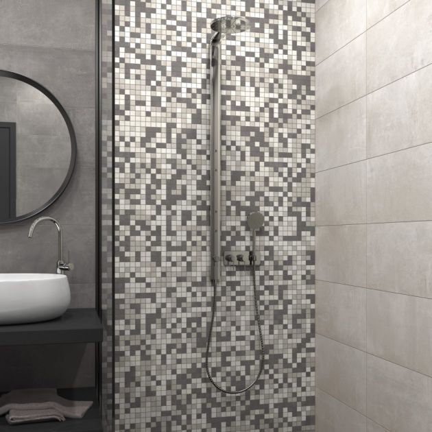 Carrelage Effet Béton ALPE (AL) - Mosaic Mix - Grey