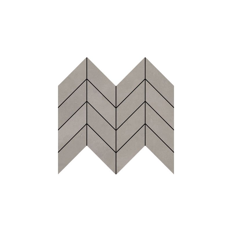 Carrelage Effet Béton FLOW (AL) - Mosaic Arrow Cement Ash 