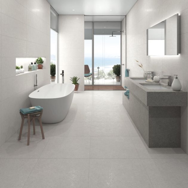 Carrelage Effet Pierre BALANCE (AL) - Silver 