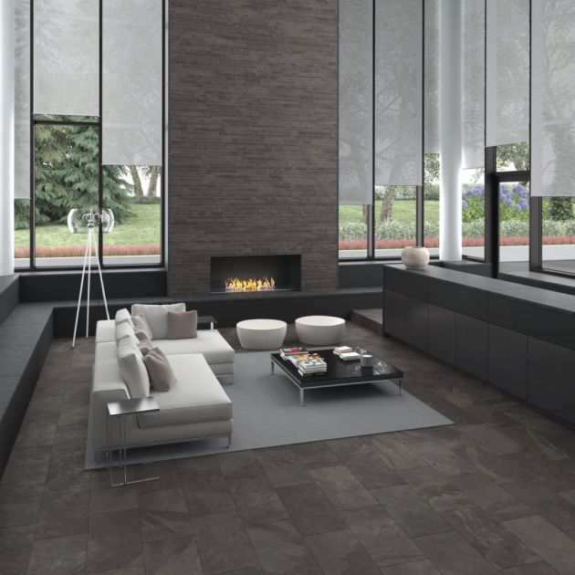 Carrelage Effet Pierre MUSTANG SLATE (AL) - Black - Infinity Black