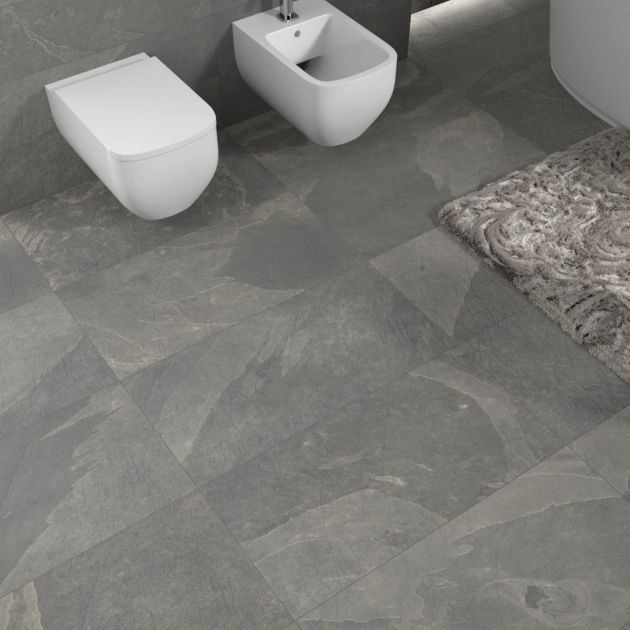 Carrelage Effet Pierre MUSTANG SLATE (AL) - Light Grey