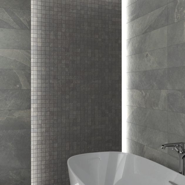 Carrelage Effet Pierre MUSTANG SLATE (AL) - Light Grey