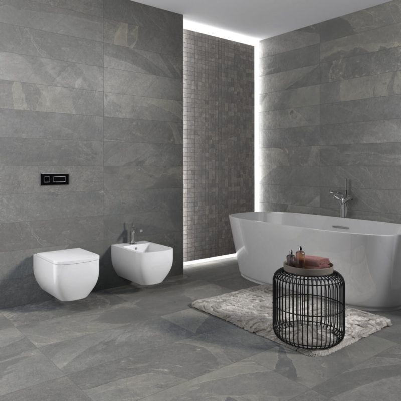 Carrelage Effet Pierre MUSTANG SLATE (AL) - Light Grey