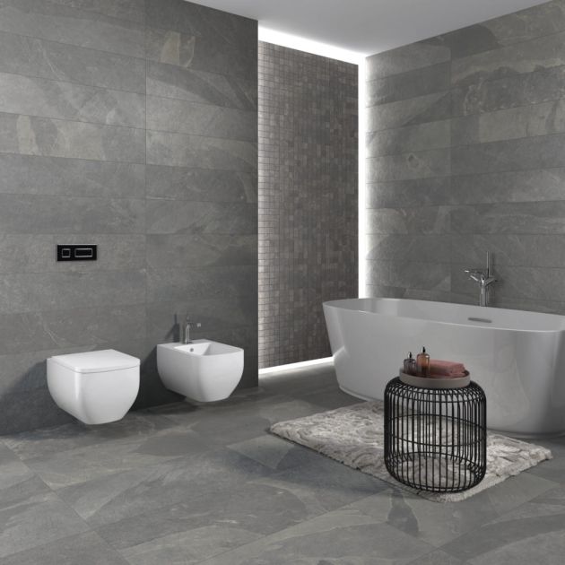 Carrelage Effet Pierre MUSTANG SLATE (AL) - Light Grey