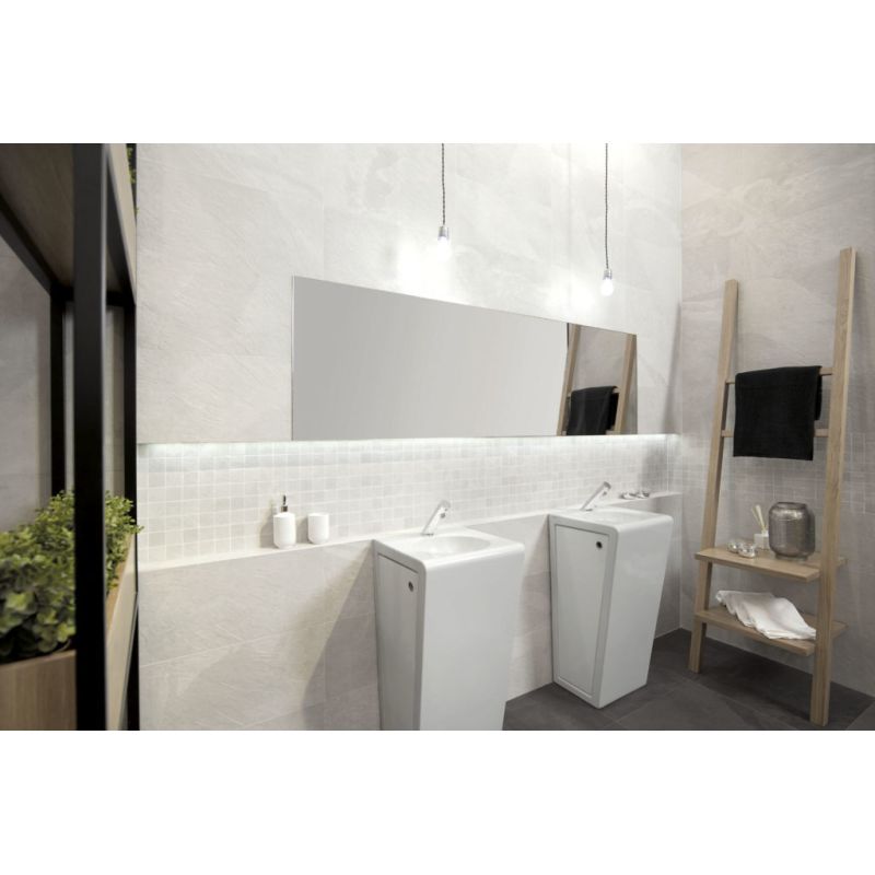 Carrelage Effet Pierre MUSTANG SLATE (AL) - White - Mosaic White
