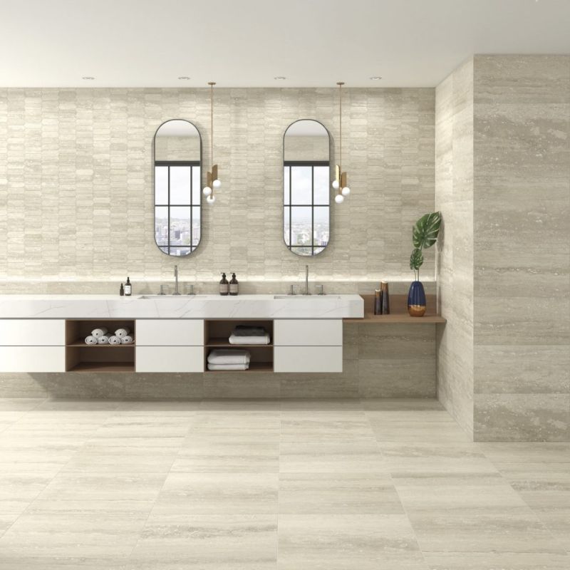 Carrelage Effet Pierre PURE TRAVERTINE (AL) - Ivory 