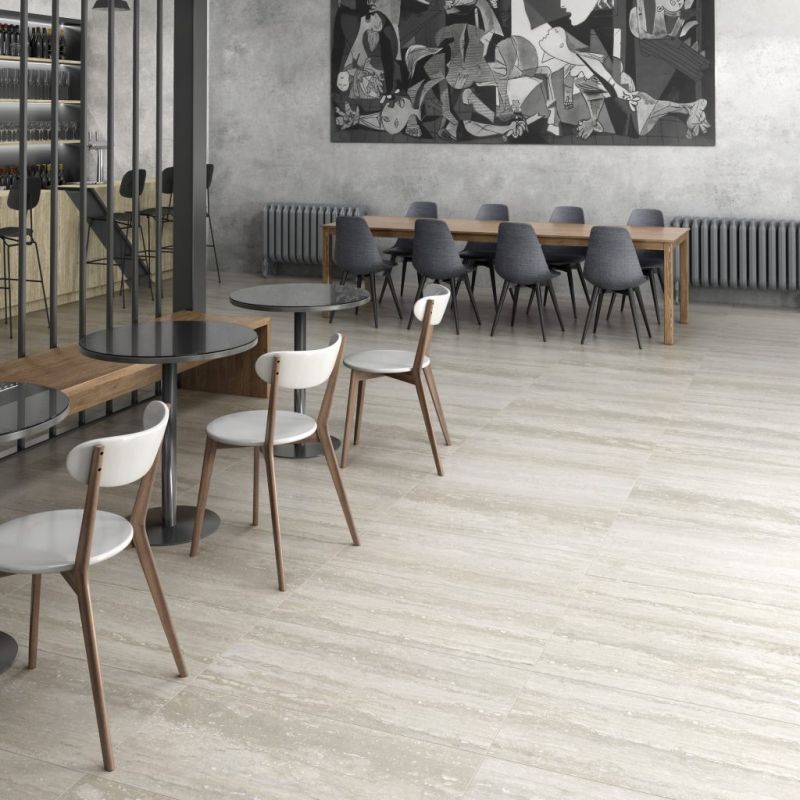 Carrelage Effet Pierre PURE TRAVERTINE (AL) - Grey