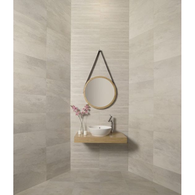 Carrelage Effet Pierre ROCK (AL) - Decor Carved Sand - Sand