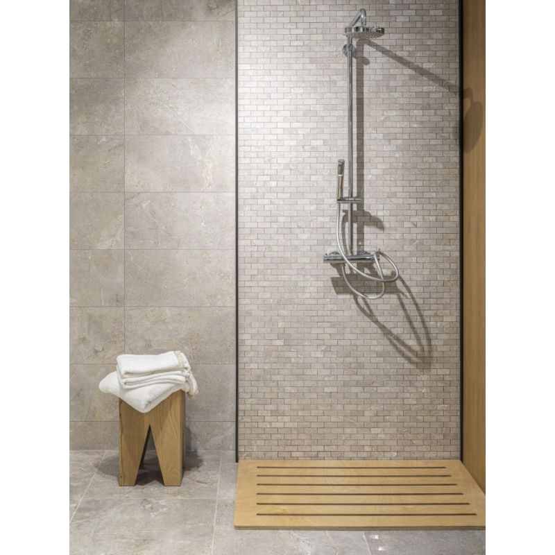 Carrelage Effet Pierre STONE AGE (AL) - Greige - Mosaic Brick Greige