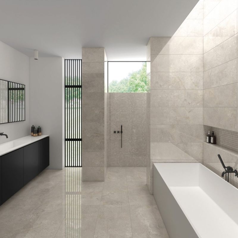 Carrelage Effet Pierre STONE AGE (AL) - Greige - Mosaic Greige