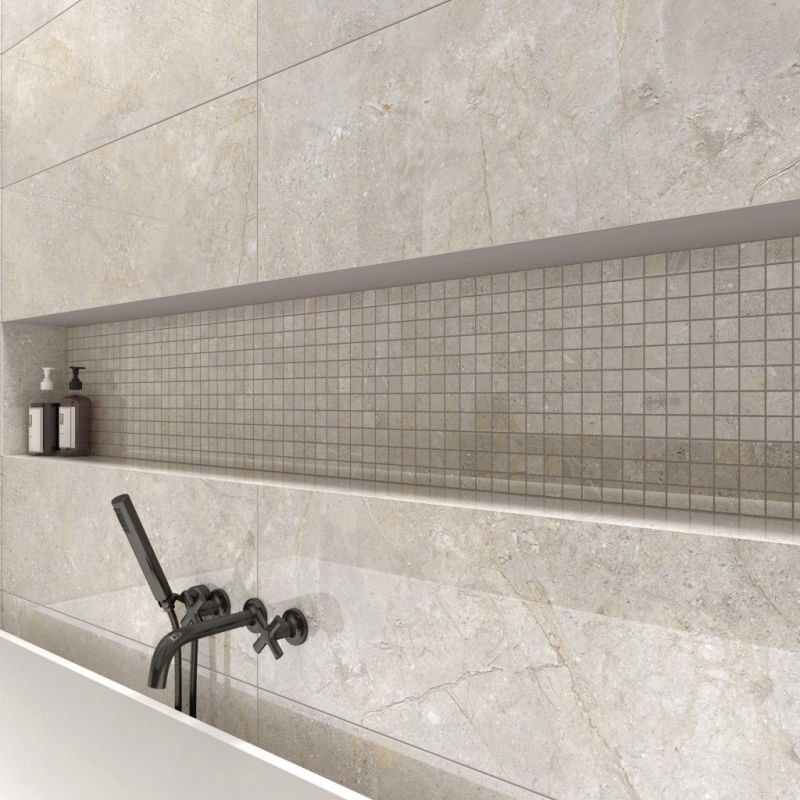 Carrelage Effet Pierre STONE AGE (AL) - Mosaic Greige