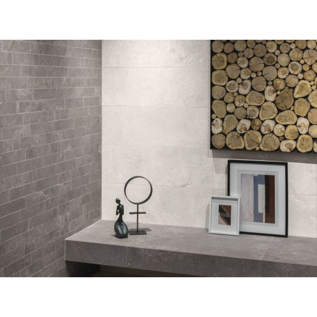 Carrelage Effet Pierre STONE AGE (AL) - Grey - White