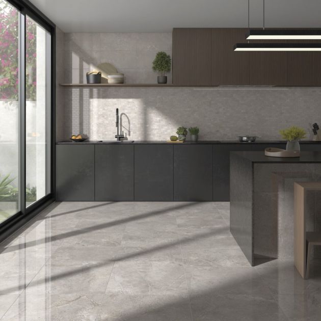 Carrelage Effet Pierre STONE AGE (AL) - Grey - Mosaic Brick Grey