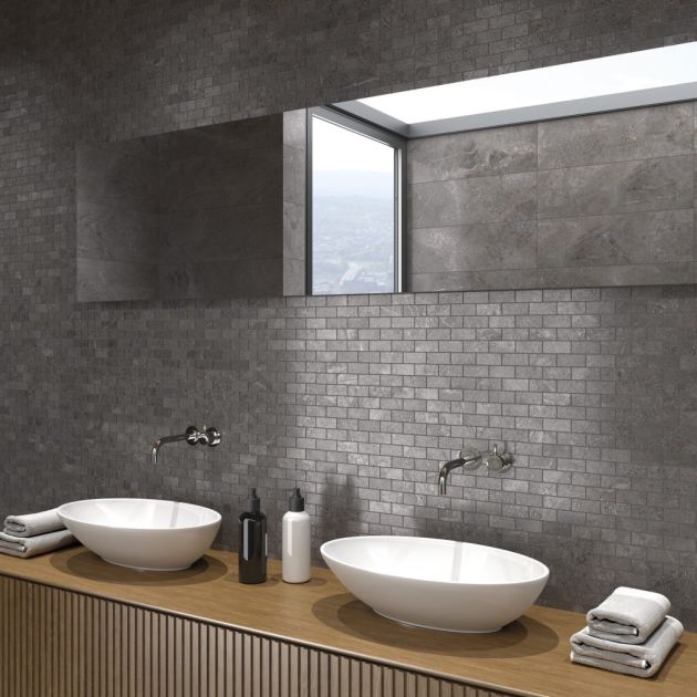 Carrelage Effet Pierre STONE AGE (AL) - Mosaic Brick Anthracite