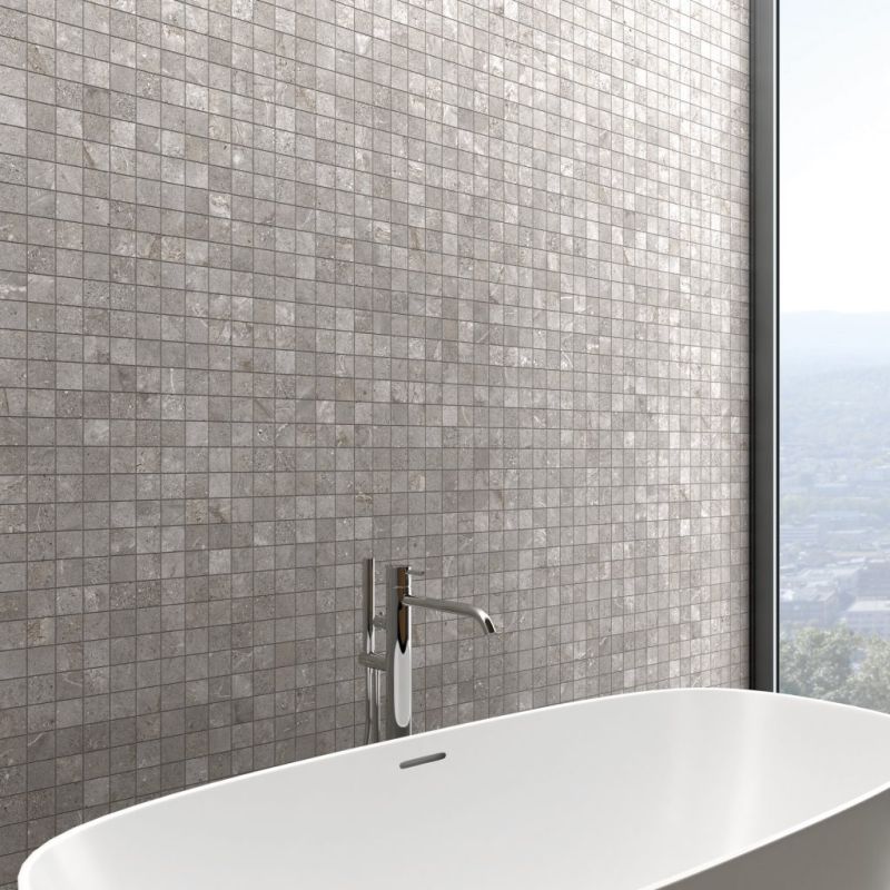 Carrelage Effet Pierre STONE AGE (AL) - Mosaic Grey