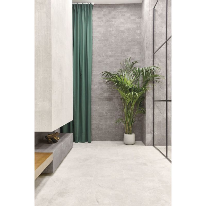 Carrelage Effet Pierre STONE AGE (AL) - White - Grey