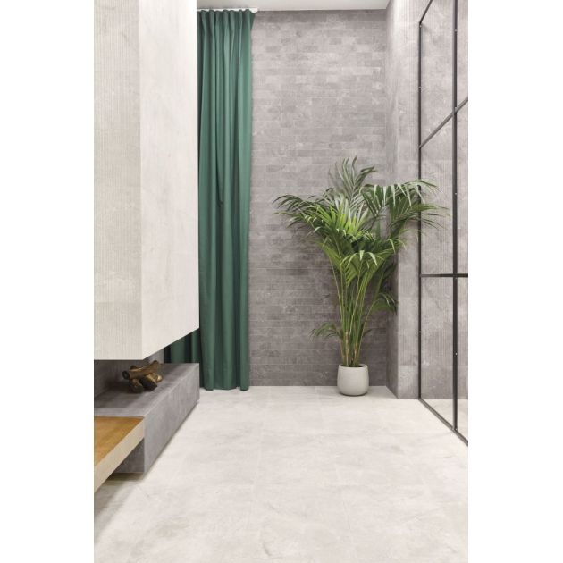 Carrelage Effet Pierre STONE AGE (AL) - White - Grey