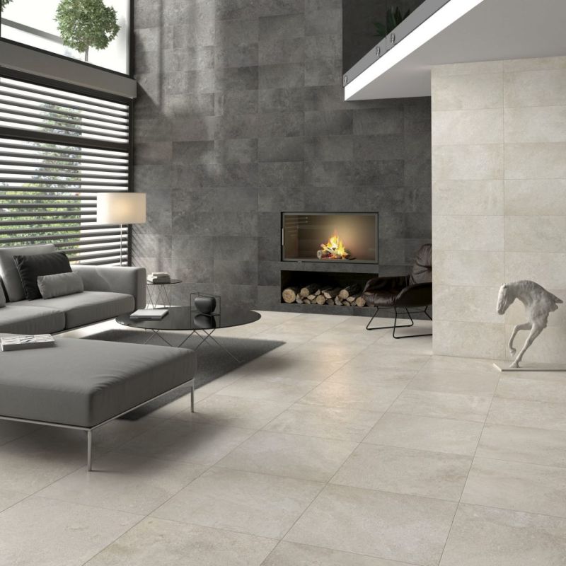 Carrelage Effet Pierre URBAN STONE (AL) - Anthracite - Greige