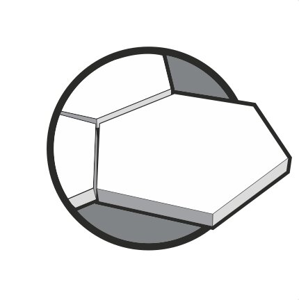 15x15x1,2cm Hexagone